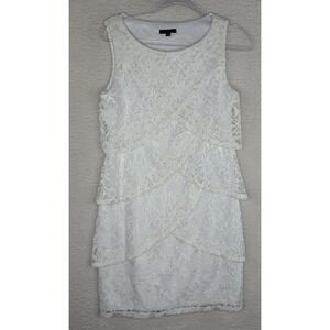 Tiana B Dress Womens 10P Sleeveless‎ Lace Tiered Floral Sheath Cocktail Glam